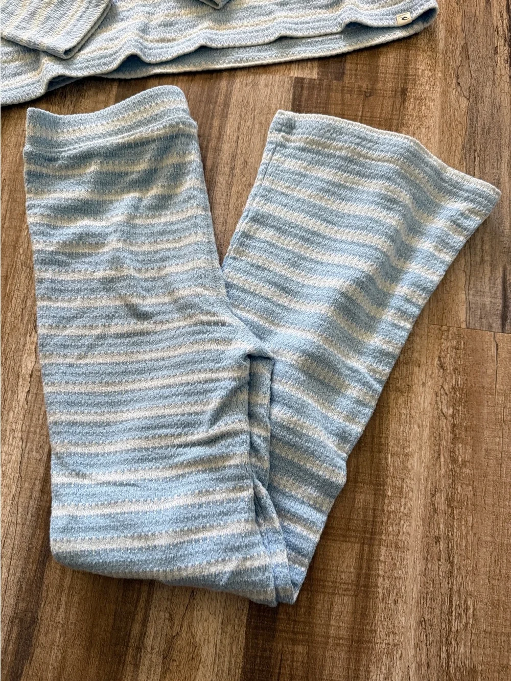 Rip Curl Girls Blue White Striped Hoodie Flare Pants Set Size 12